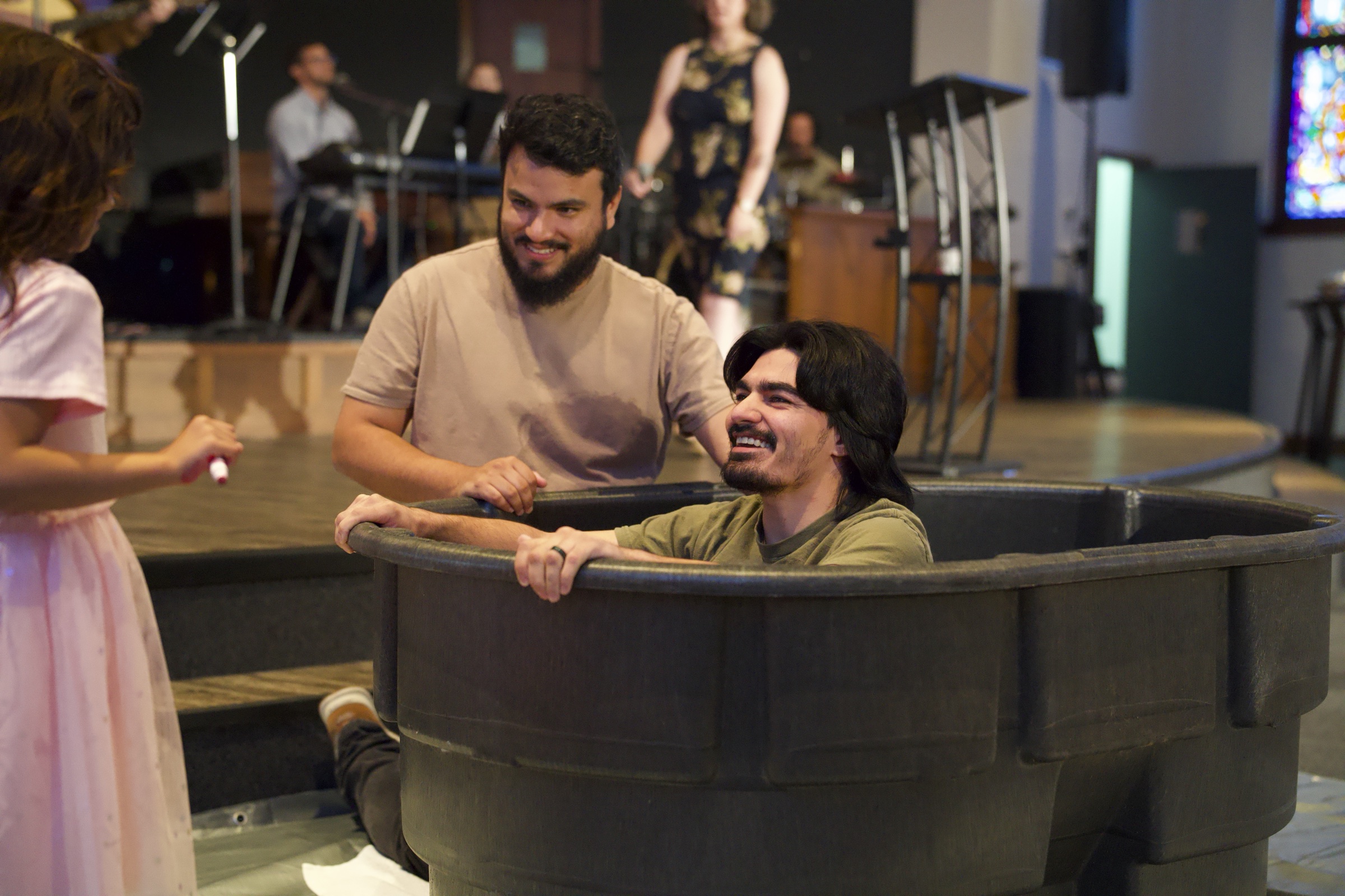 A baptism at Crestwood Vineyard